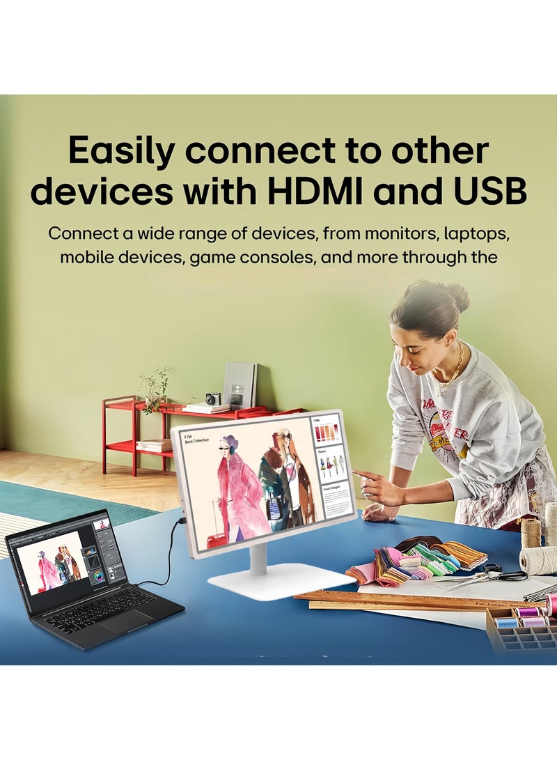 FlashHawk 27 inch 2 In 1 Mobile Portable TV Portable Touch Screen Monitor with Two Stand | Smart Android 13 OS | Build-in 1300W Camera, 12750aMh Battery 8H Video Play Time, Remote Control | 8G RAM+128G Storage - Image 5